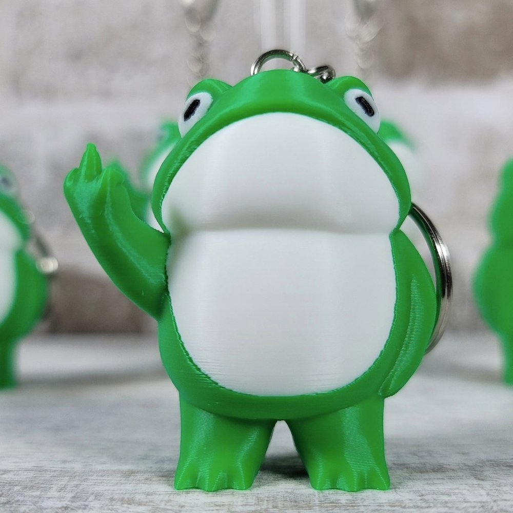 Middle Finger Frog Keychain | Gag Gift | Unique Gift | 3D Printed - Picture 4 of 12